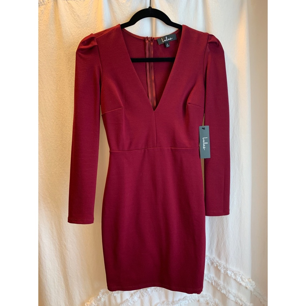 NWT Lulu’s Haute In Here Burgundy Dress
